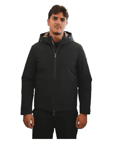 HESKIMO Giubotto Uomo HE9440005 AI 25/26 nylon basic con cappuccio 04 NERO