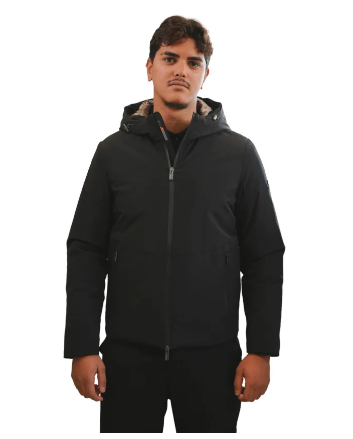 HESKIMO Giubotto Uomo HE9440005 AI 25/26 nylon basic con cappuccio 04 NERO