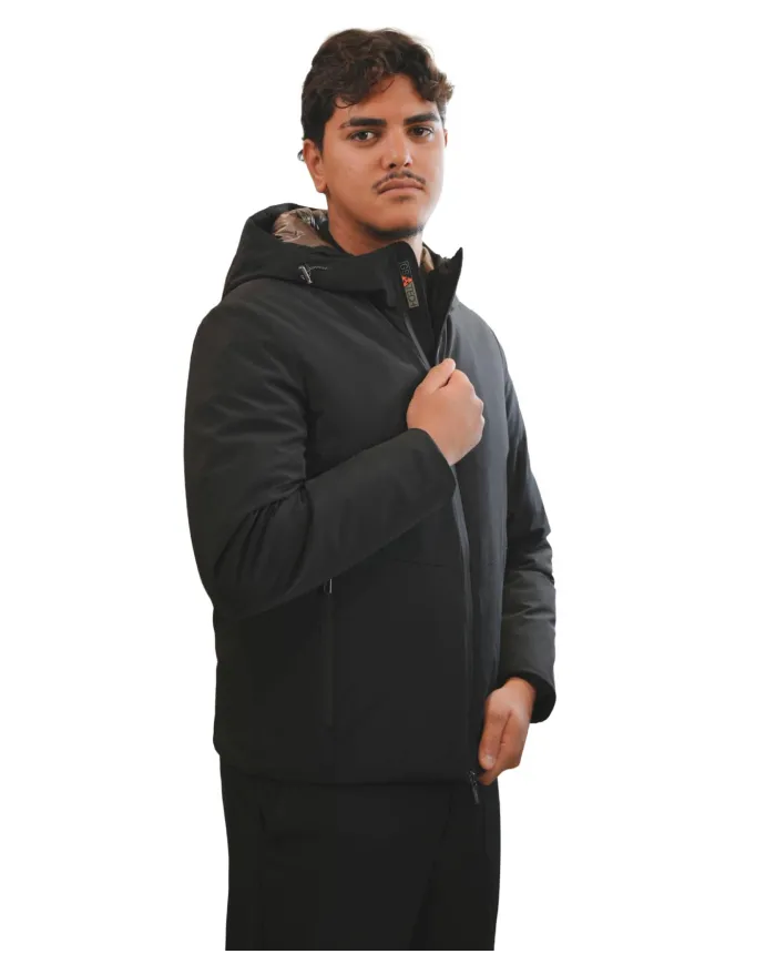 HESKIMO Giubotto Uomo HE9440005 AI 25/26 nylon basic con cappuccio 04 NERO