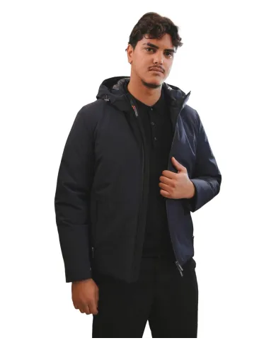 HESKIMO Giubotto Uomo HE9440005 AI 25/26 nylon basic con cappuccio 02 BLUE