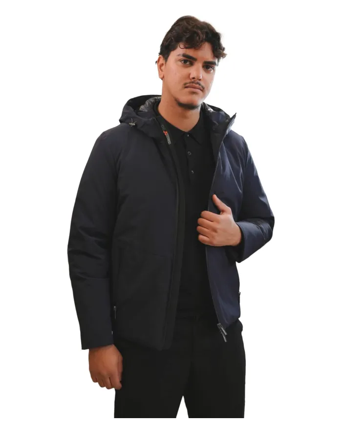 HESKIMO Giubotto Uomo HE9440005 AI 25/26 nylon basic con cappuccio 02 BLUE