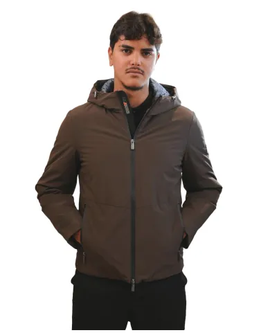 HESKIMO Giubotto Uomo HE9440005 AI 25/26 nylon basic con cappuccio 013 MORO