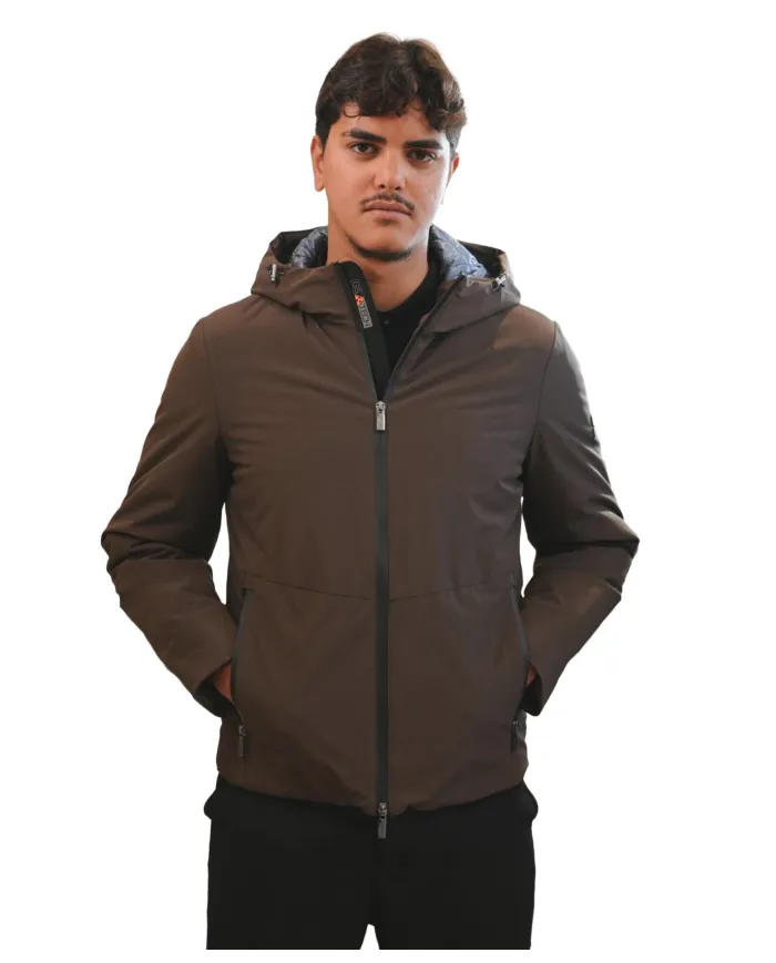 HESKIMO Giubotto Uomo HE9440005 AI 25/26 nylon basic con cappuccio 013 MORO