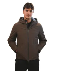 HESKIMO Giubotto Uomo HE9440005 AI 25/26 nylon basic con cappuccio 013 MORO