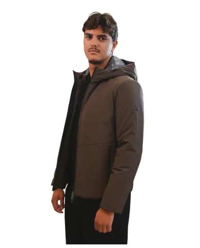 HESKIMO Giubotto Uomo HE9440005 AI 25/26 nylon basic con cappuccio 013 MORO