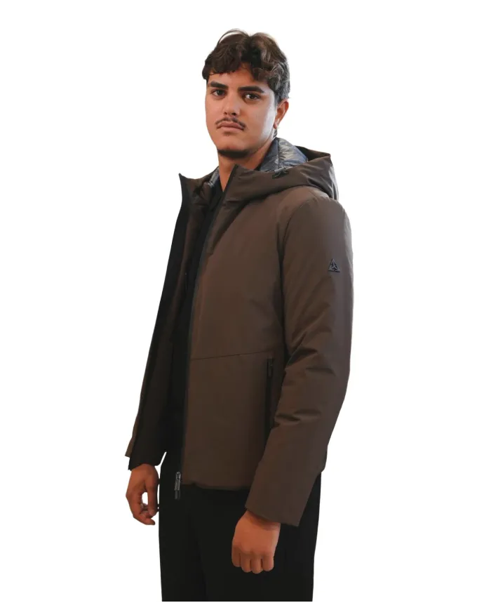 HESKIMO Giubotto Uomo HE9440005 AI 25/26 nylon basic con cappuccio 013 MORO