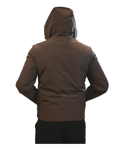 HESKIMO Giubotto Uomo HE9440005 AI 25/26 nylon basic con cappuccio 013 MORO