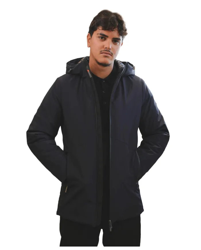 HESKIMO Parka Uomo HE9440006 AI 25/26 nylon waterproof con cappuccio 02 BLUE