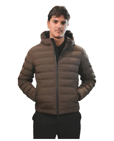HESKIMO Piumino Uomo HE9440011 AI 25/26 nylon con motivo effetto trapuntato 013 MORO