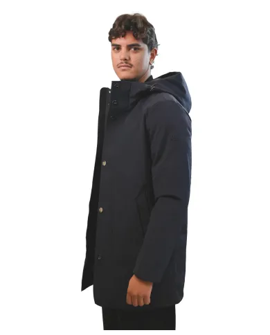 HESKIMO Parka Uomo HE9440015 AI 25/26 nylon lungo con chiusura a bottoni 02 BLUE