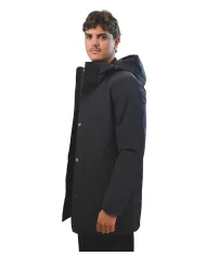 HESKIMO Parka Uomo HE9440015 AI 25/26 nylon lungo con chiusura a bottoni 02 BLUE