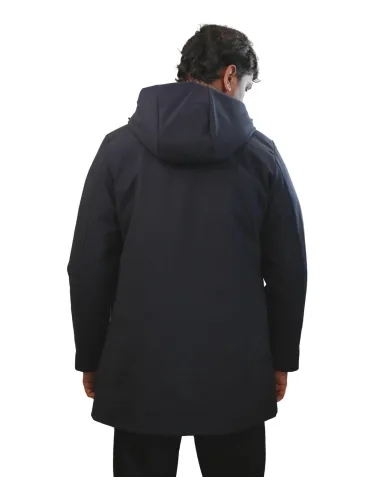 HESKIMO Parka Uomo HE9440015 AI 25/26 nylon lungo con chiusura a bottoni 02 BLUE