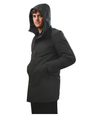 HESKIMO Parka Uomo HE9440015 AI 25/26 nylon lungo con chiusura a bottoni 04 NERO