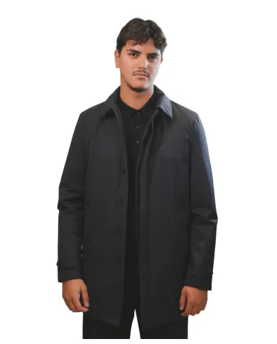 HESKIMO Trench Uomo HE9440031 AI 25/26 nylon classico in tinta unita 02 BLUE