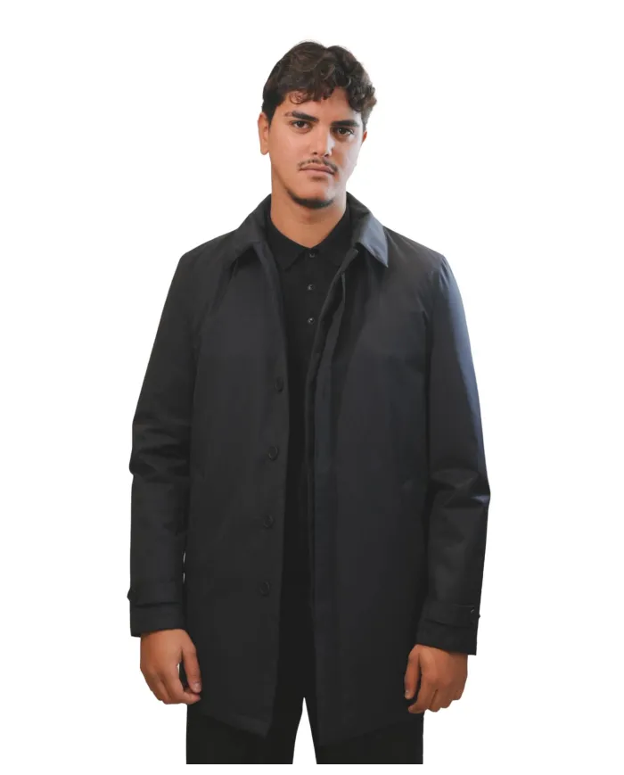 HESKIMO Trench Uomo HE9440031 AI 25/26 nylon classico in tinta unita 02 BLUE