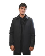 HESKIMO Trench Uomo HE9440031 AI 25/26 nylon classico in tinta unita 02 BLUE