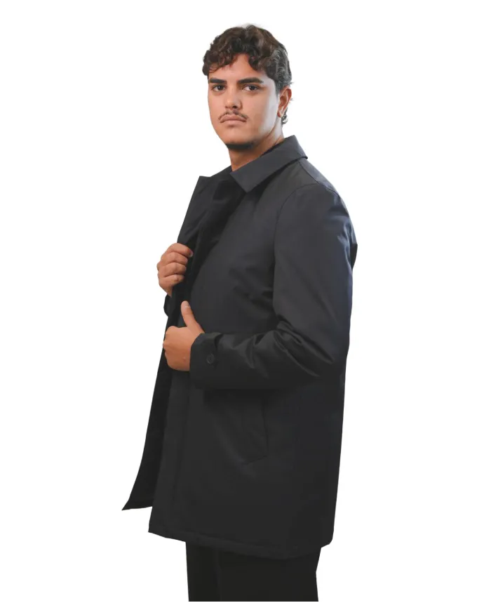 HESKIMO Trench Uomo HE9440031 AI 25/26 nylon classico in tinta unita 02 BLUE