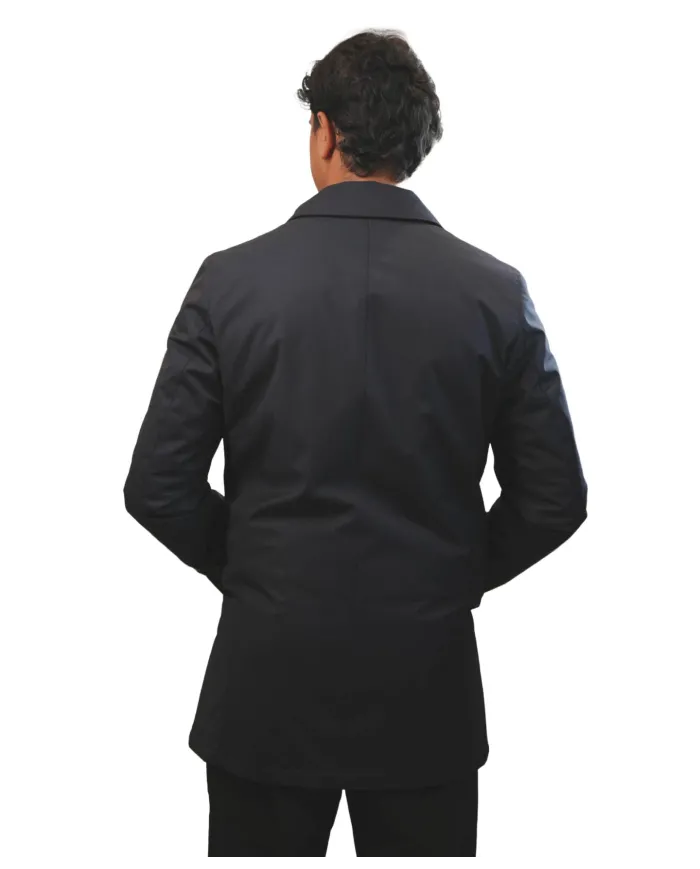 HESKIMO Trench Uomo HE9440031 AI 25/26 nylon classico in tinta unita 02 BLUE