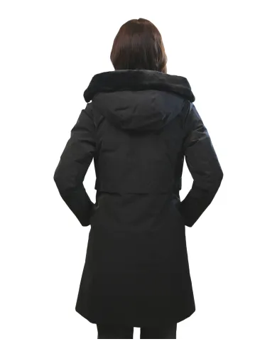Parka black beauty donna con pelliccia MLW24172 VIVYAN | MUSEUM