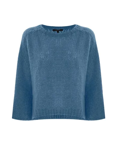 KOCCA Maglia Donna A25PMA7484ABUN0000 AVELINA AI 25/26 misto lana in lurex maniche ampie 70008 AZZURRO