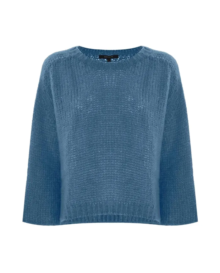 KOCCA Maglia Donna A25PMA7484ABUN0000 AVELINA AI 25/26 misto lana in lurex maniche ampie 70008 AZZURRO