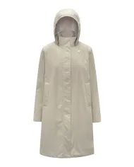 K-WAY Giaccone Donna K2135VW SONJA AI 25/26 lungo con cappuccio rimovobile e fodera in ecopelliccia B2X Beige cashmere-Grey