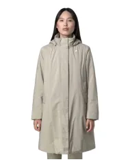 K-WAY Giaccone Donna K2135VW SONJA AI 25/26 lungo con cappuccio rimovobile e fodera in ecopelliccia B2X Beige cashmere-Grey
