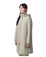 K-WAY Giaccone Donna K2135VW SONJA AI 25/26 lungo con cappuccio rimovobile e fodera in ecopelliccia B2X Beige cashmere-Grey