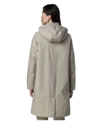 K-WAY Giaccone Donna K2135VW SONJA AI 25/26 lungo con cappuccio rimovobile e fodera in ecopelliccia B2X Beige cashmere-Grey
