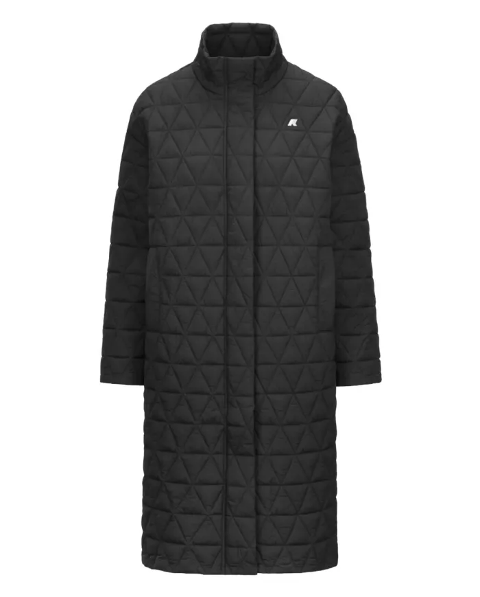 K-WAY Cappotto Donna K2136IW SONJA AI 25/26 lungo trapuntato idrorepellente con collo alto USY Black