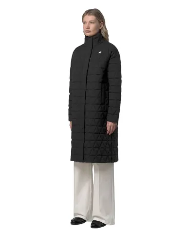 K-WAY Cappotto Donna K2136IW SONJA AI 25/26 lungo trapuntato idrorepellente con collo alto USY Black