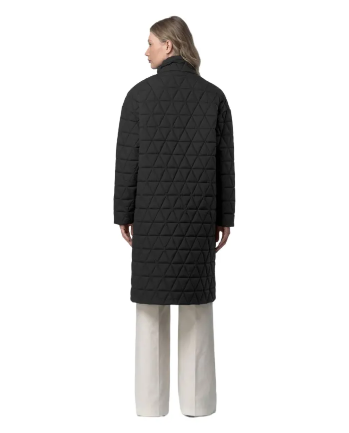 K-WAY Cappotto Donna K2136IW SONJA AI 25/26 lungo trapuntato idrorepellente con collo alto USY Black