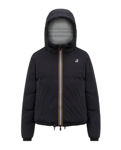 K-WAY Piumino Donna K3135LW LE VRAI 4 ALBINE AI 25/26 corto con cappuccio USY Black