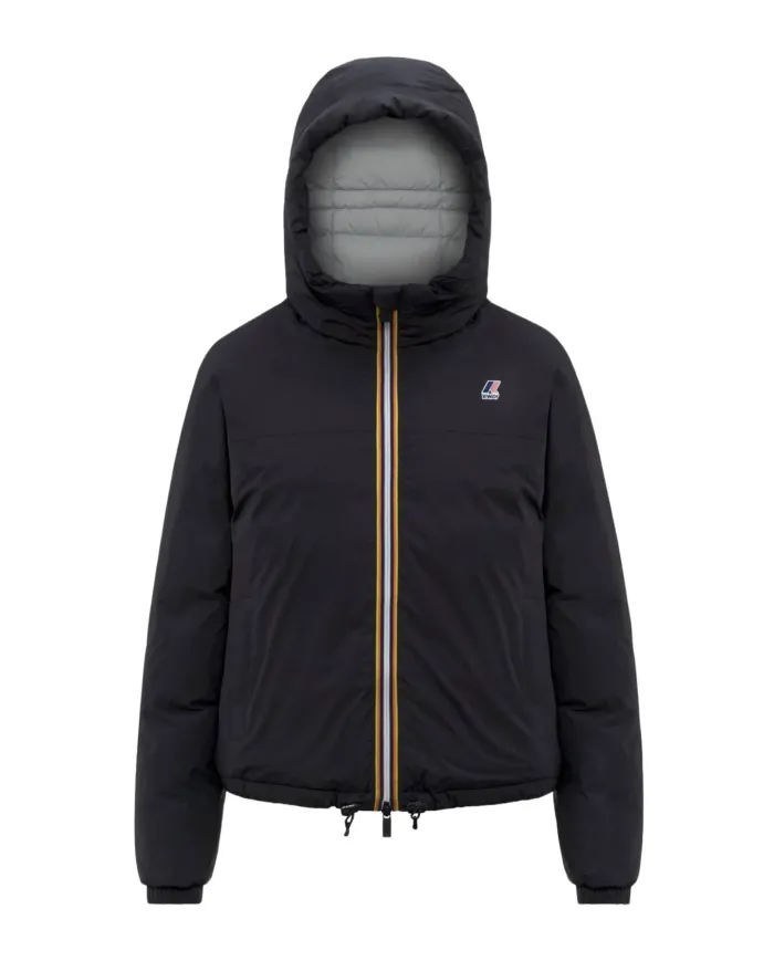 K-WAY Piumino Donna K3135LW LE VRAI 4 ALBINE AI 25/26 corto con cappuccio USY Black