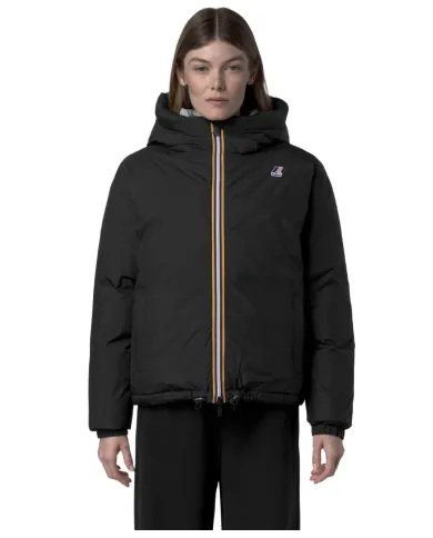 K-WAY Piumino Donna K3135LW LE VRAI 4 ALBINE AI 25/26 corto con cappuccio USY Black