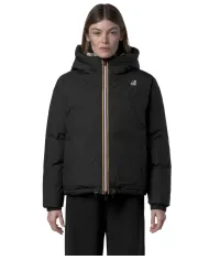 K-WAY Piumino Donna K3135LW LE VRAI 4 ALBINE AI 25/26 corto con cappuccio USY Black