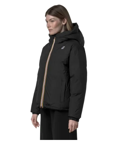 K-WAY Piumino Donna K3135LW LE VRAI 4 ALBINE AI 25/26 corto con cappuccio USY Black