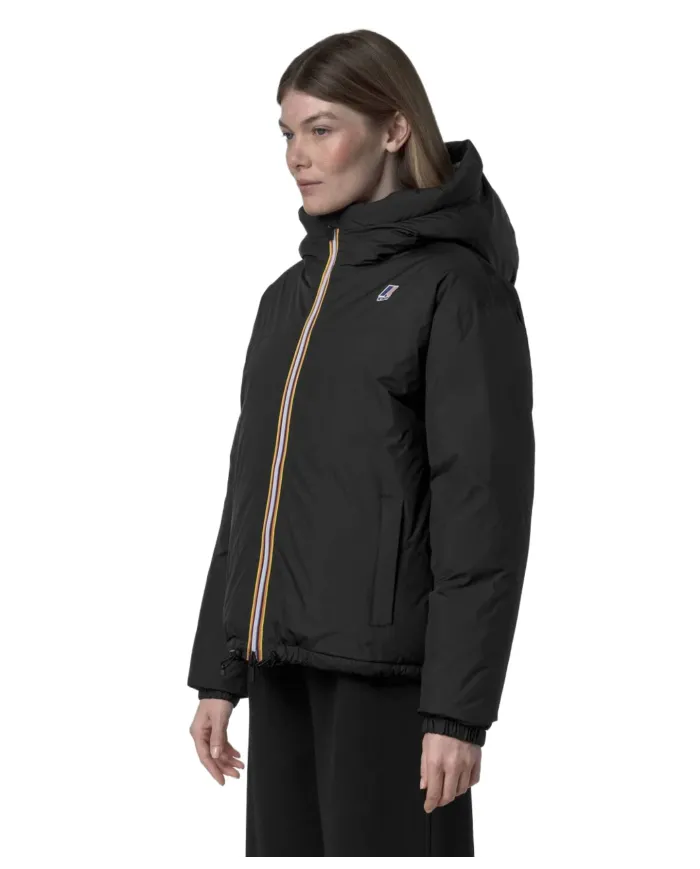 K-WAY Piumino Donna K3135LW LE VRAI 4 ALBINE AI 25/26 corto con cappuccio USY Black