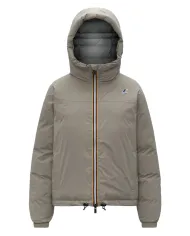 K-WAY Piumino Donna K3135LW LE VRAI 4 ALBINE AI 25/26 corto con cappuccio in piuma 633 Green Oak