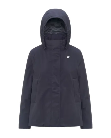 K-WAY Giubbotto Donna K6133YW MARLETTE AI 25/26 regular con cappuccio rimovibile AL9 Blue D-Blue A