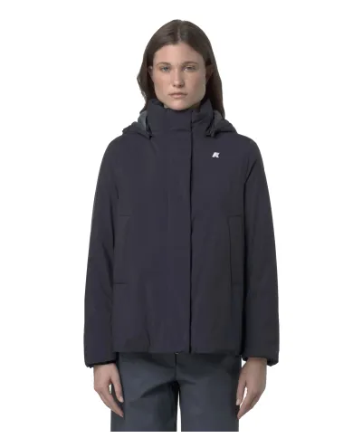 K-WAY Giubbotto Donna K6133YW MARLETTE AI 25/26 regular con cappuccio rimovibile AL9 Blue D-Blue A