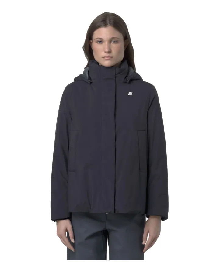 K-WAY Giubbotto Donna K6133YW MARLETTE AI 25/26 regular con cappuccio rimovibile AL9 Blue D-Blue A