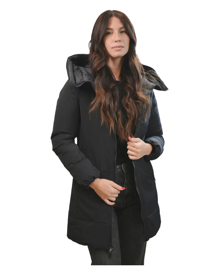 Piumino nero donna reversibile MLW24162 DOTTIE | MUSEUM