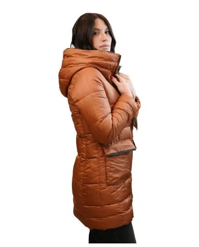 Piumino Donna reversibile marrone/arancio MLW24162 DOTTIE | MUSEUM