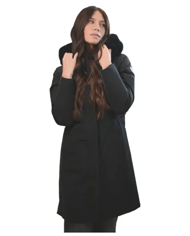 Parka black beauty donna con pelliccia MLW24172 VIVYAN | MUSEUM
