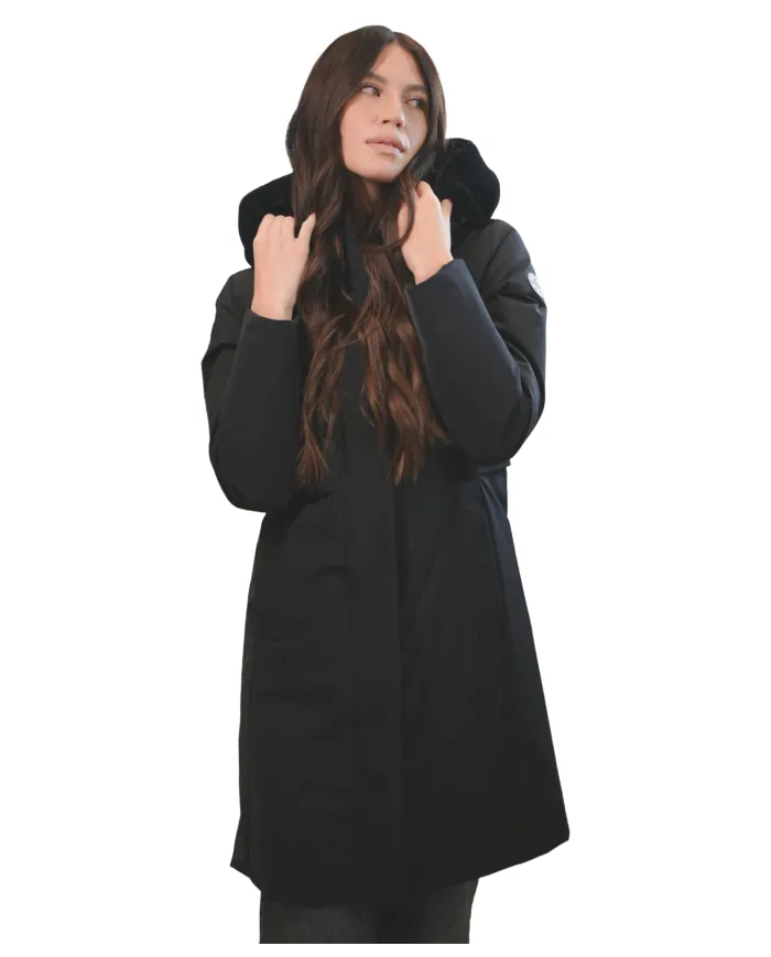 Parka black beauty donna con pelliccia MLW24172 VIVYAN | MUSEUM