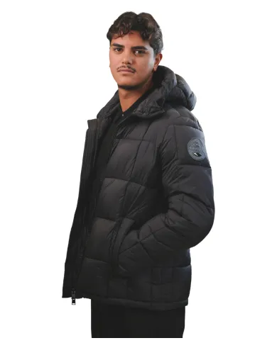 Piumino black beauty con salpa e patch logate MMW24005 DENYS | MUSEUM